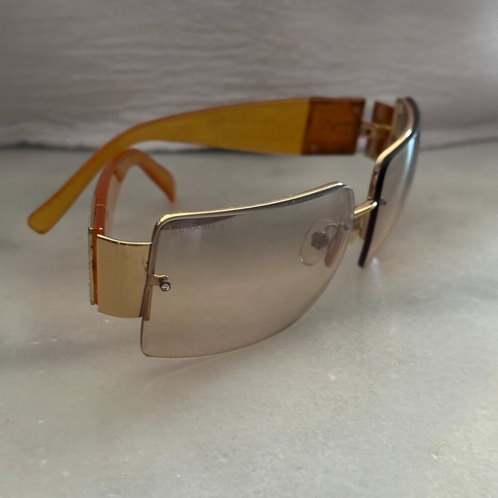 Vintage Interlocking Chanel Square Sunglasses - image 8